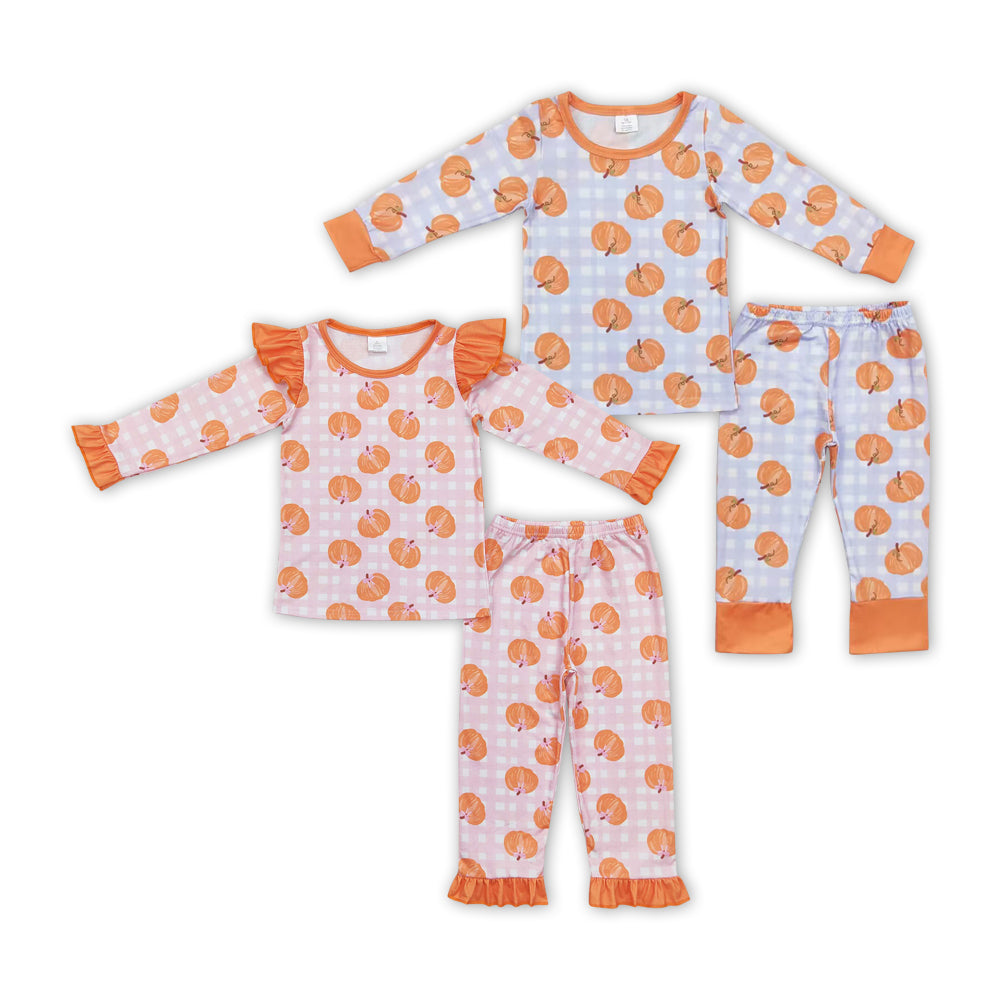 Matching Baby girls boys pumpkin outfits pajamas clothing