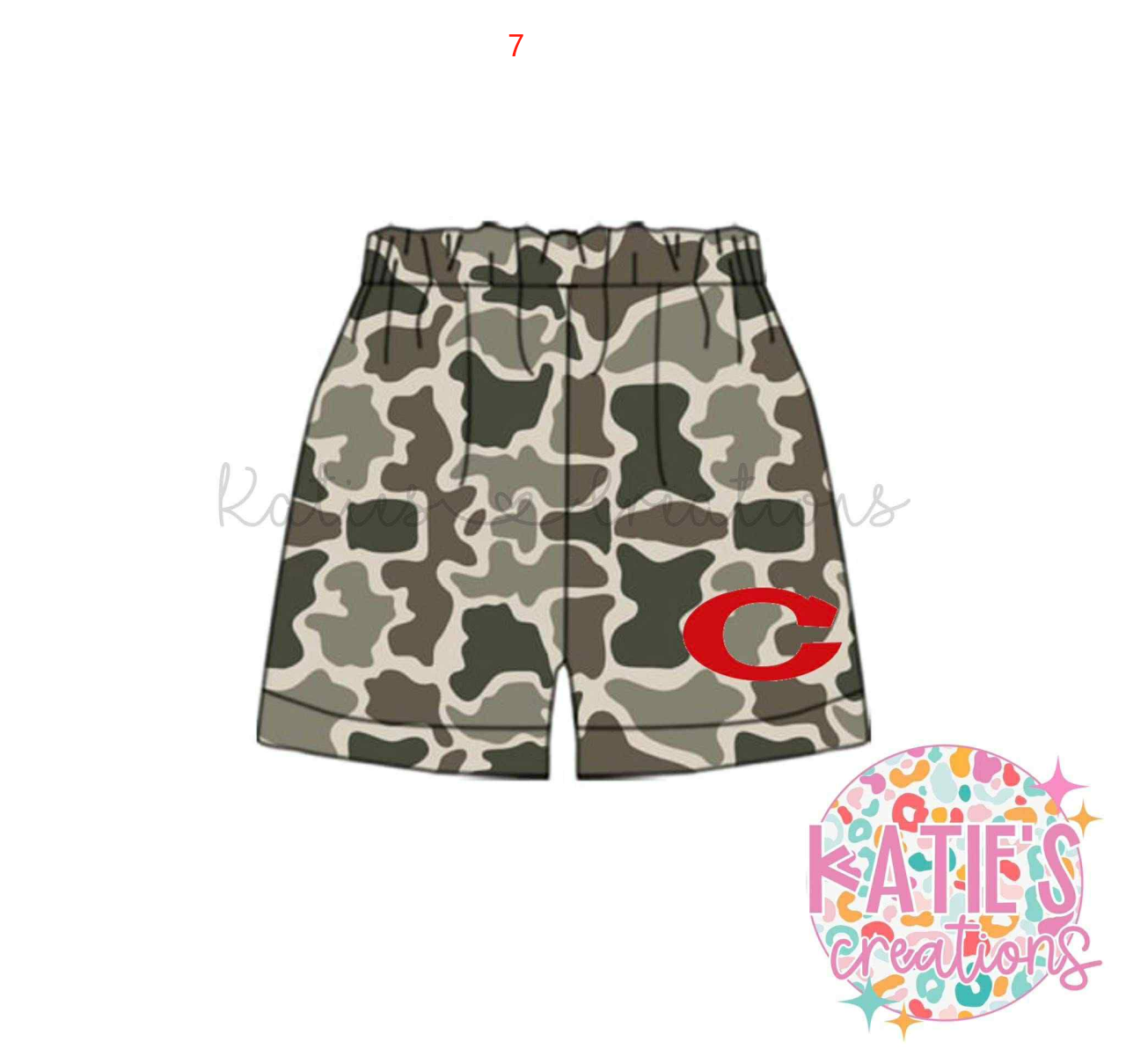 MOQ 3 Custom design boys camo shorts