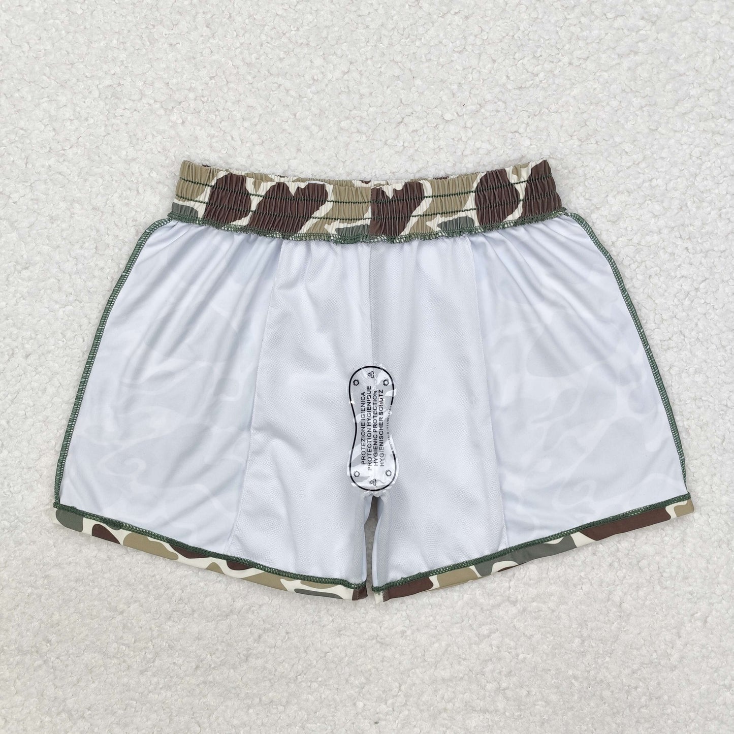 S0475 kids boys brown cam swim shorts
