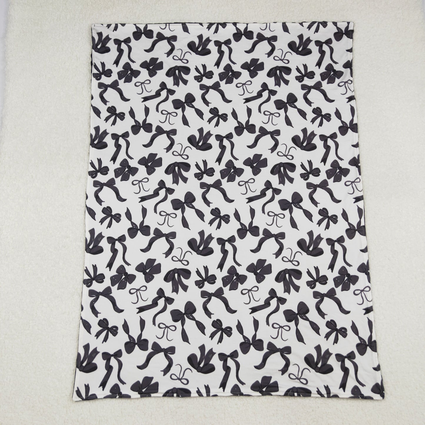 BL0217 Baby black bow Blankets
