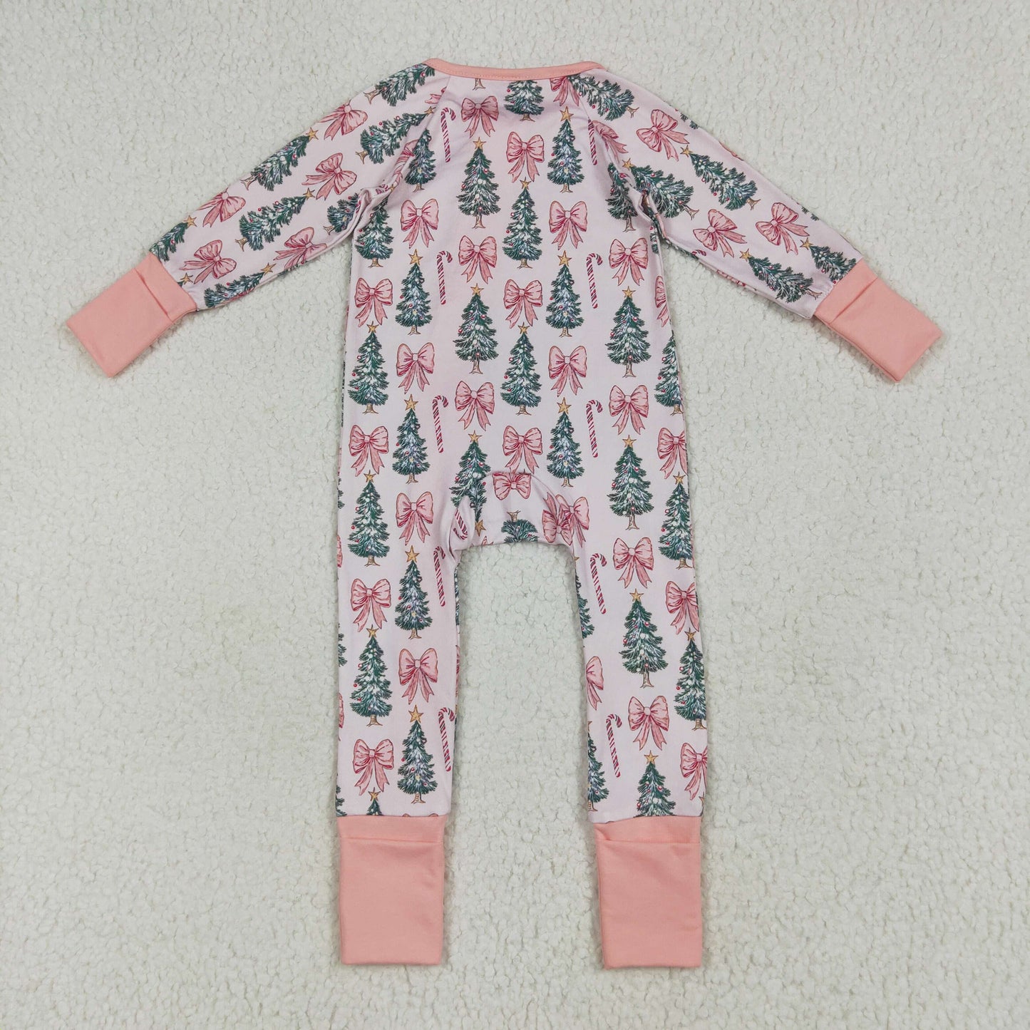 LR2283 baby girls tree bow pink romper