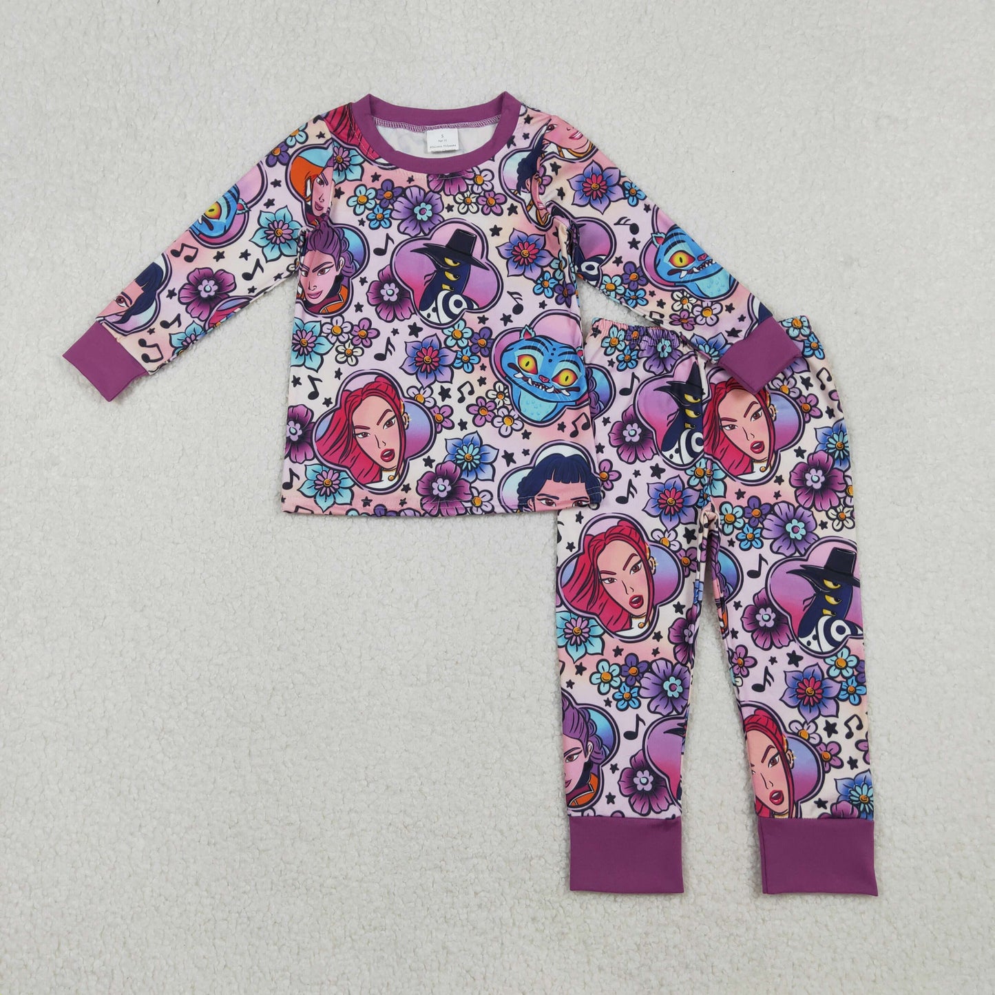 GLP2917 baby girls Kpop purple pajamas