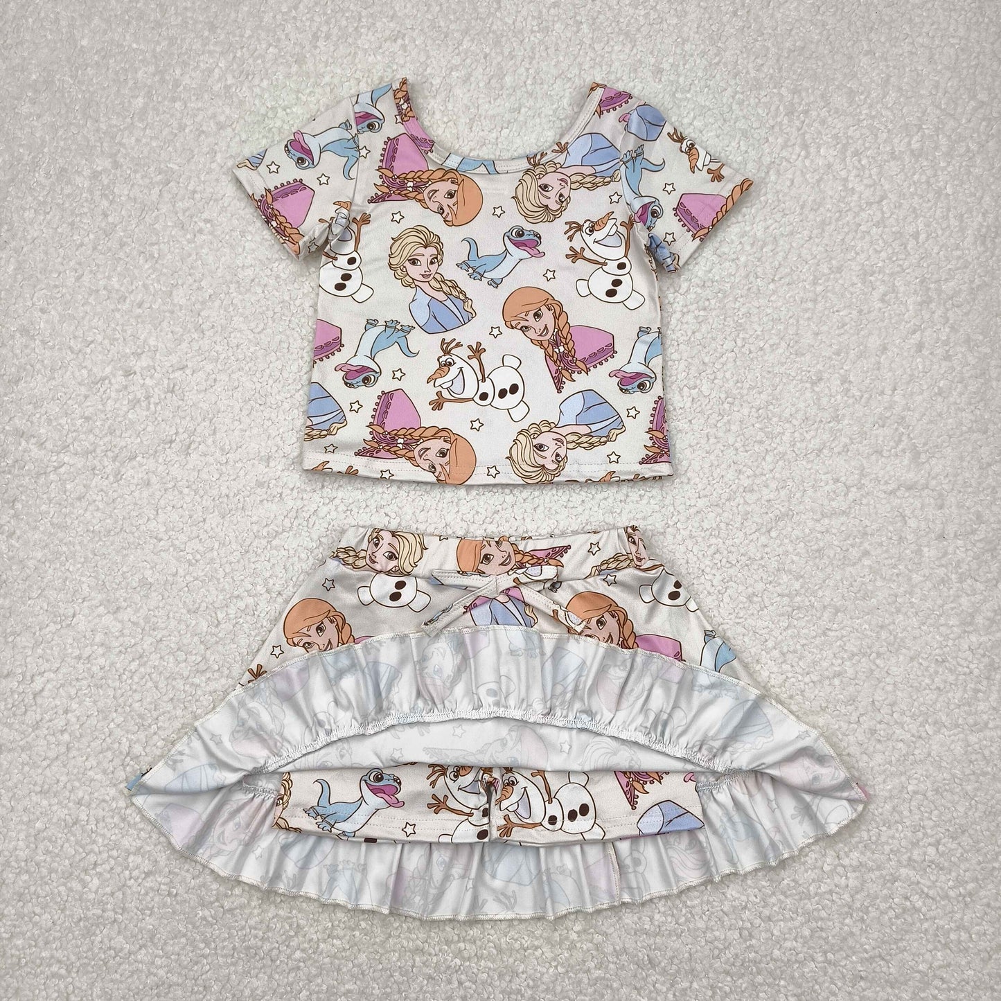 GSD2358 girls short sleeve princess skirt outfits