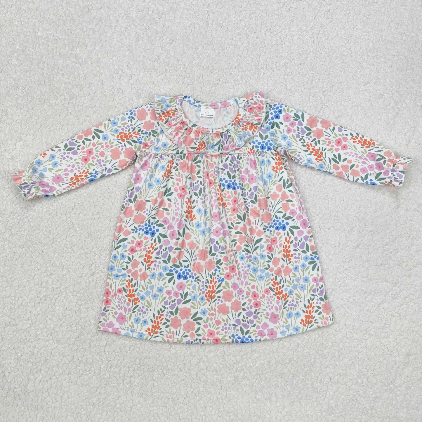 GLD0982 Girls floral long sleeve Dress