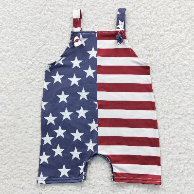 SS0069 Baby boys July Fourth star stripe romper