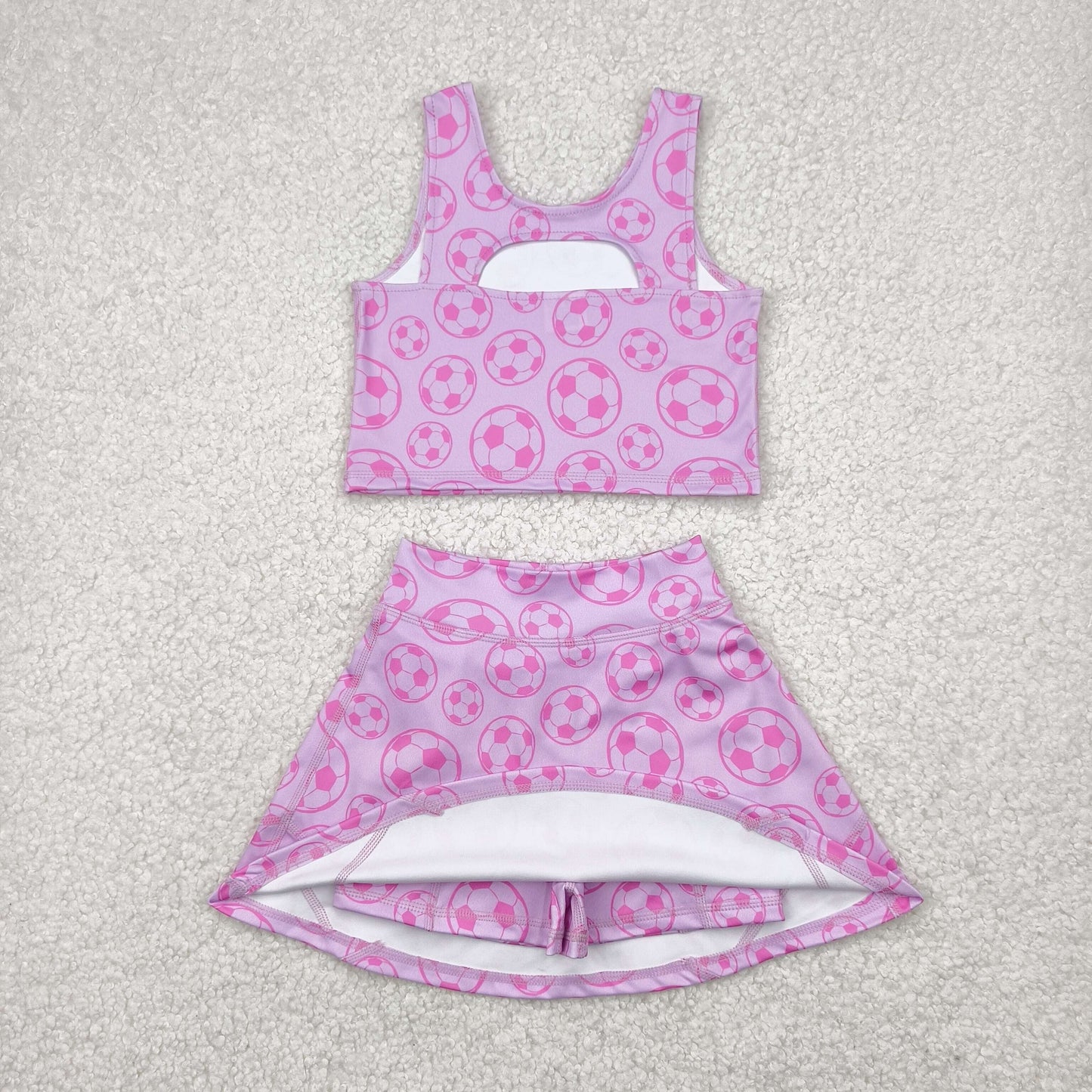 GSD1468 Girls pink soccer yoga Dress