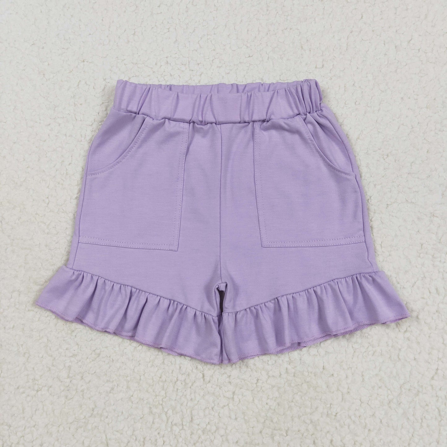SS0561 baby girls purple floral shorts cotton