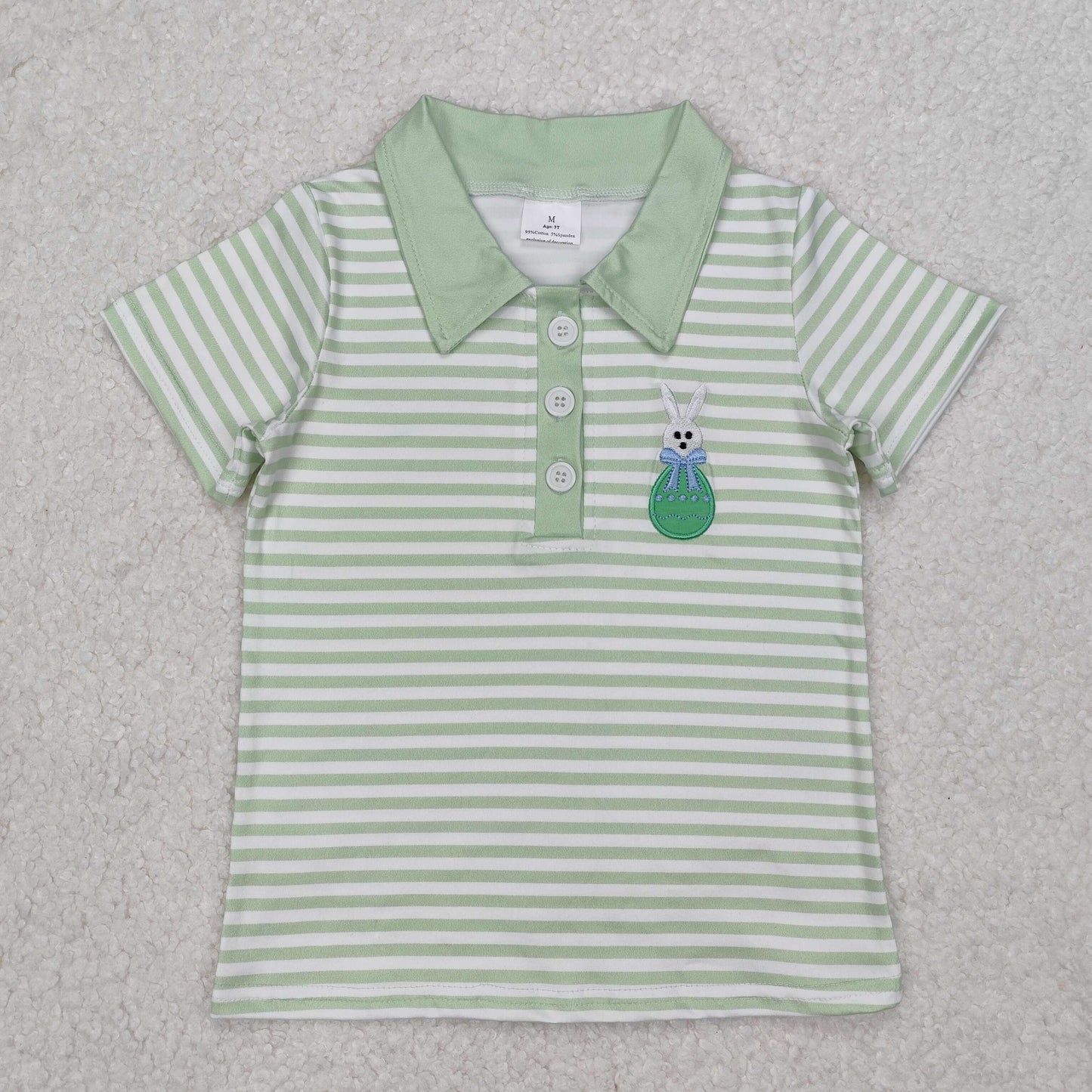 BT1046 baby boys bunny short sleeves top embroidery