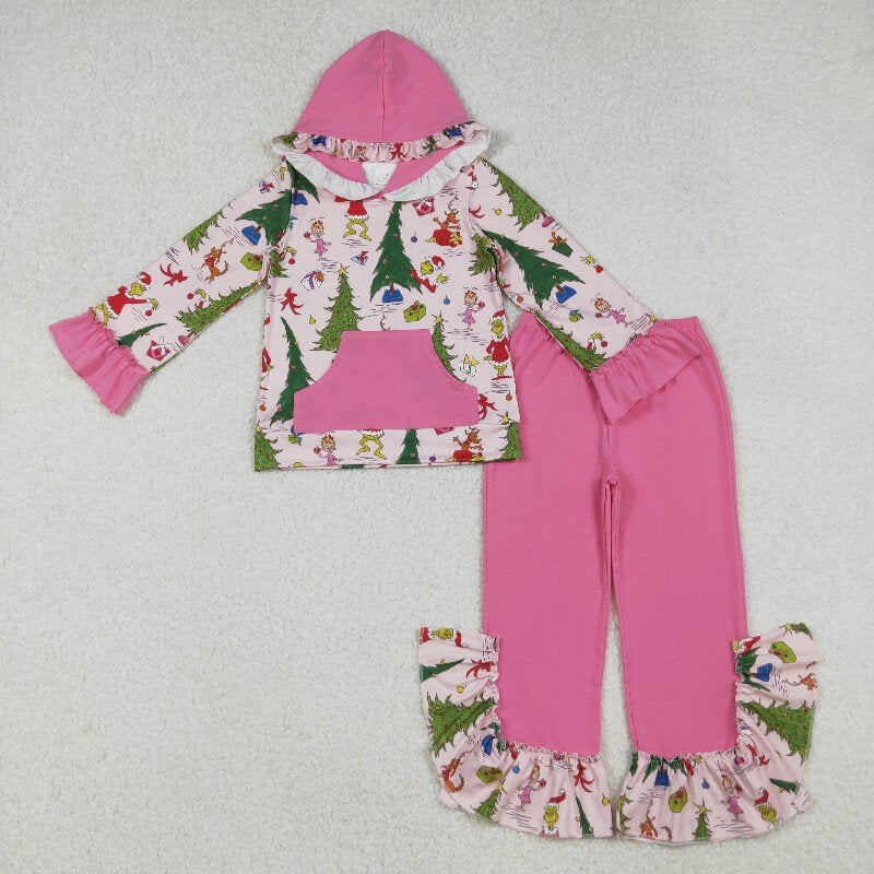 Matching Baby boys girls cartoon hooded outfits