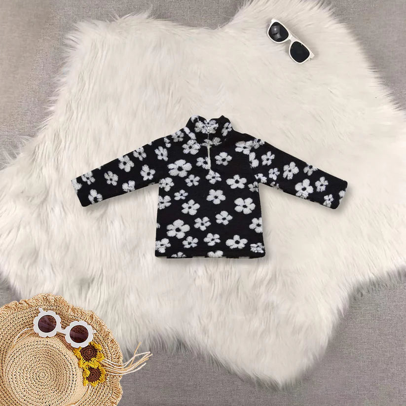 Matching Baby girls colorful flower zipper coat