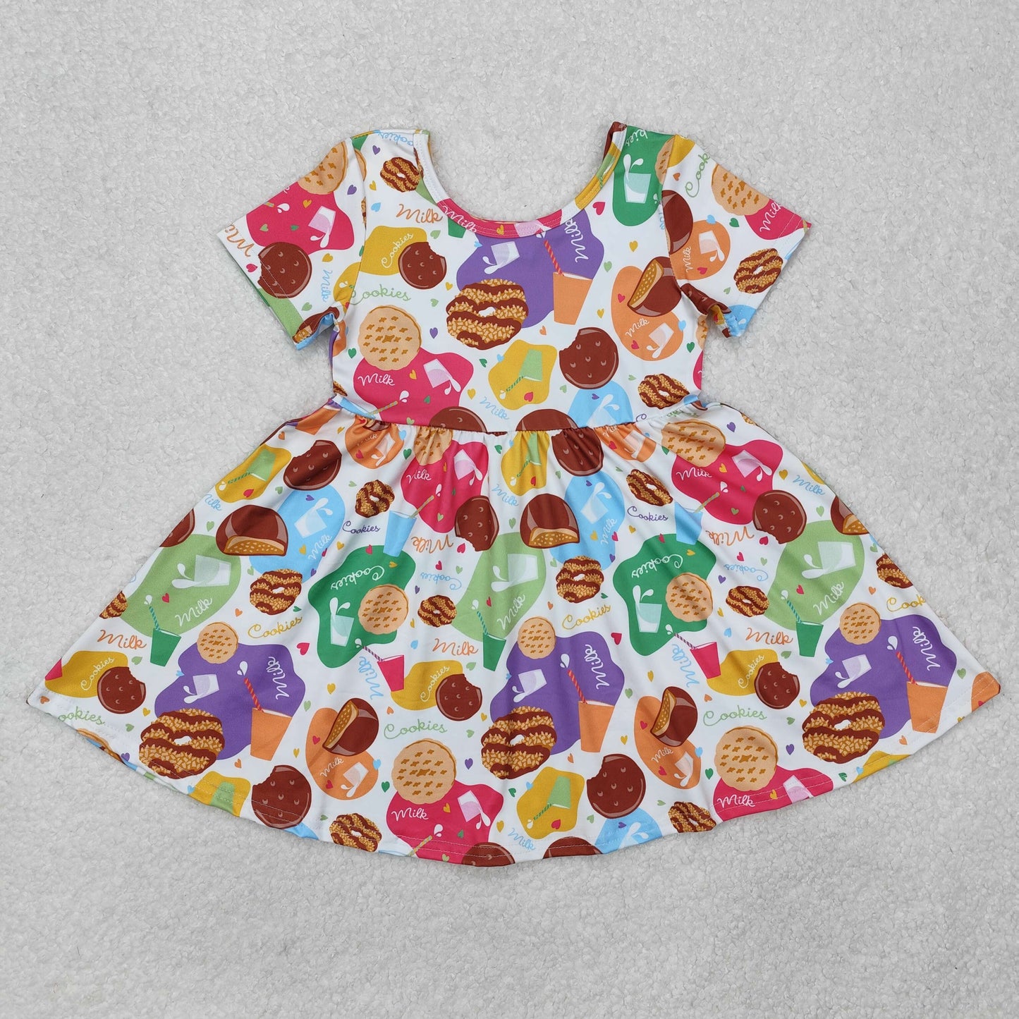 GSD1809 baby Girls colorful cookie Dress