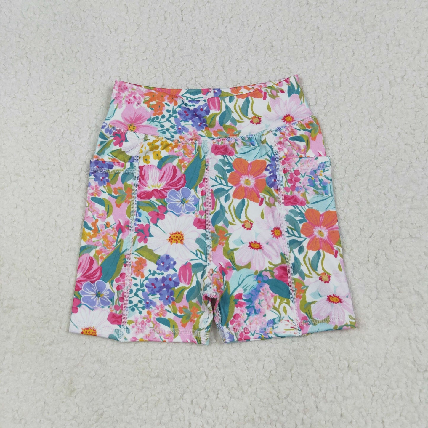SS0614 baby girls colorful flower shorts yoga