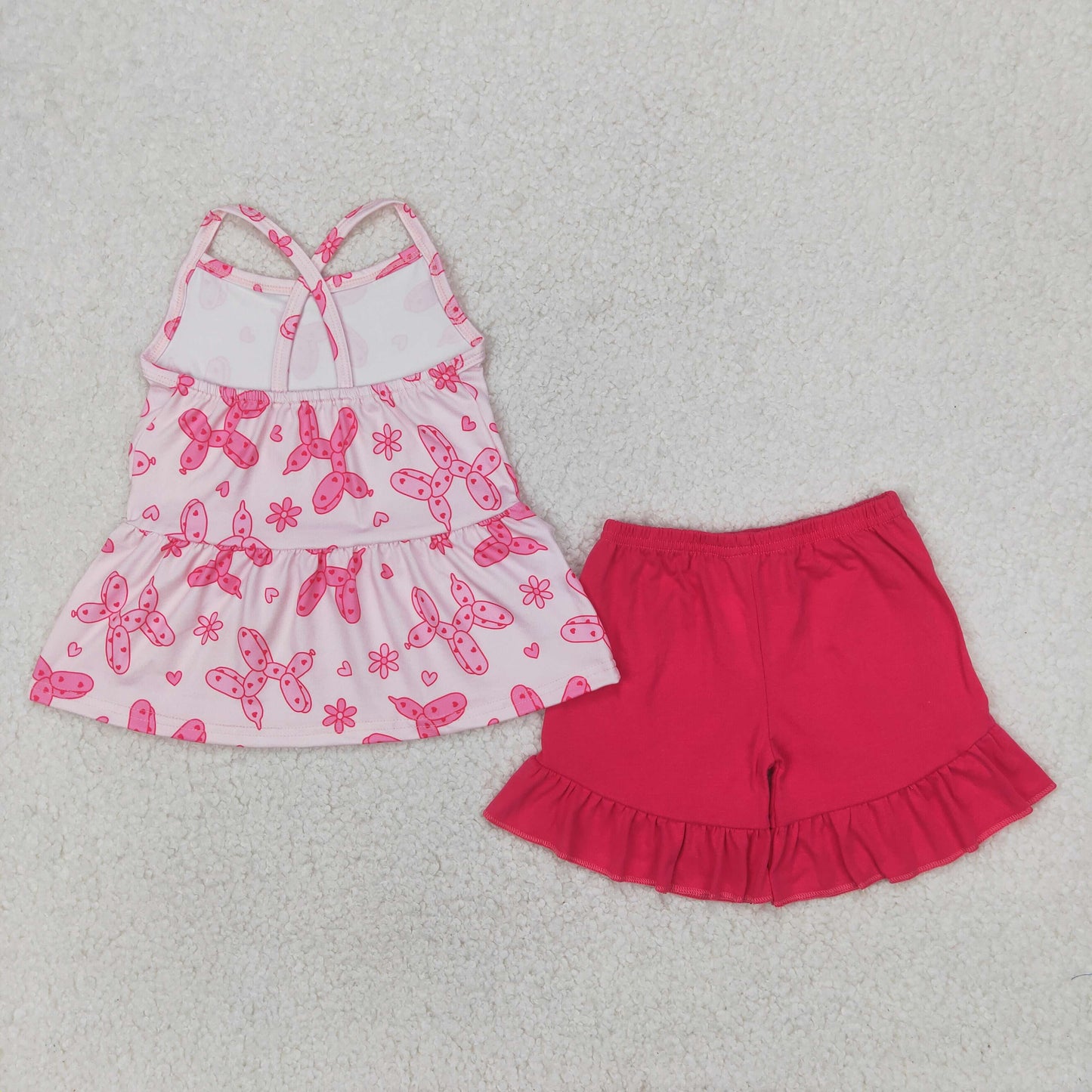 GSSO2439 baby girls rose pink bow shorts outfits