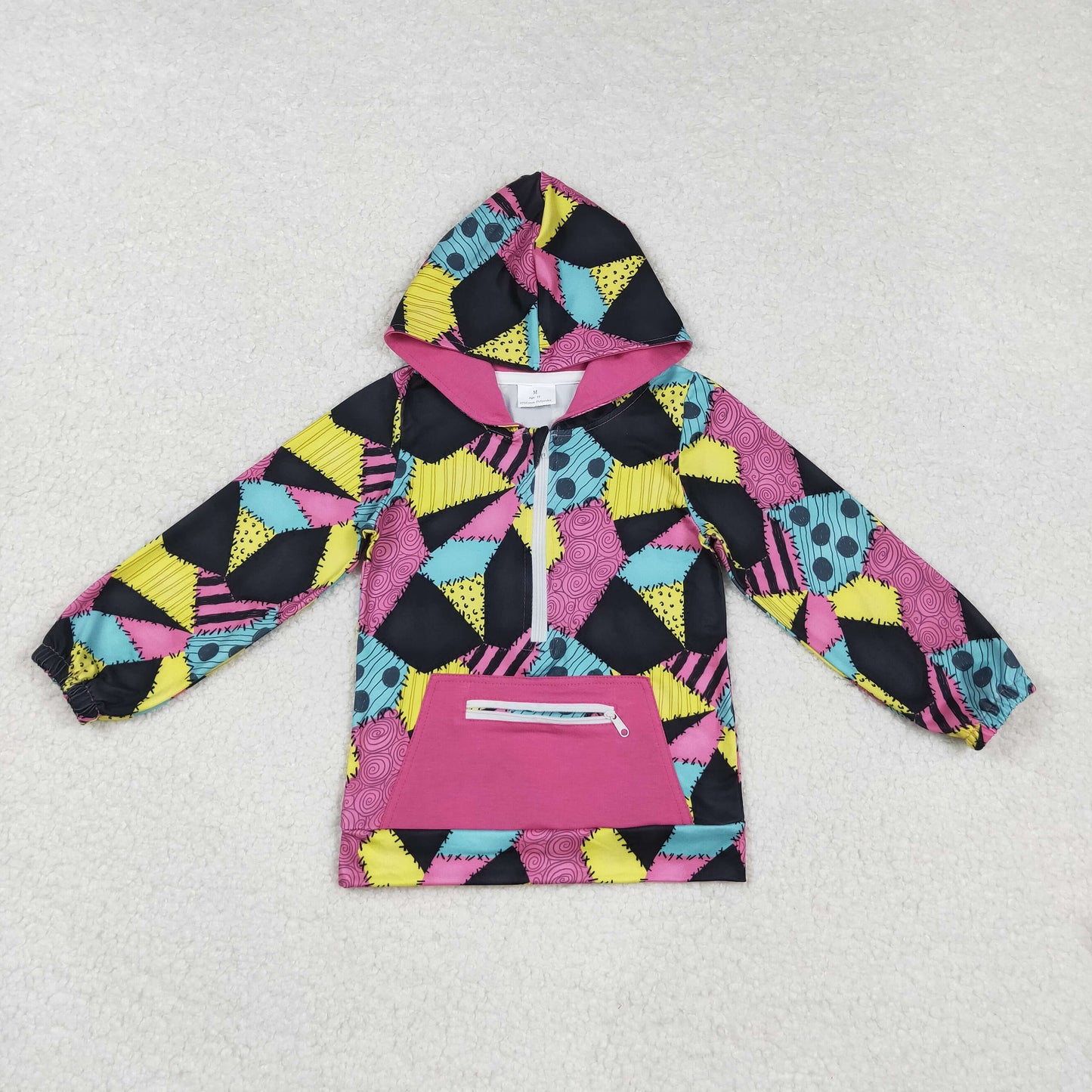 GT1137 baby girls Halloween rose hoodies zipper top