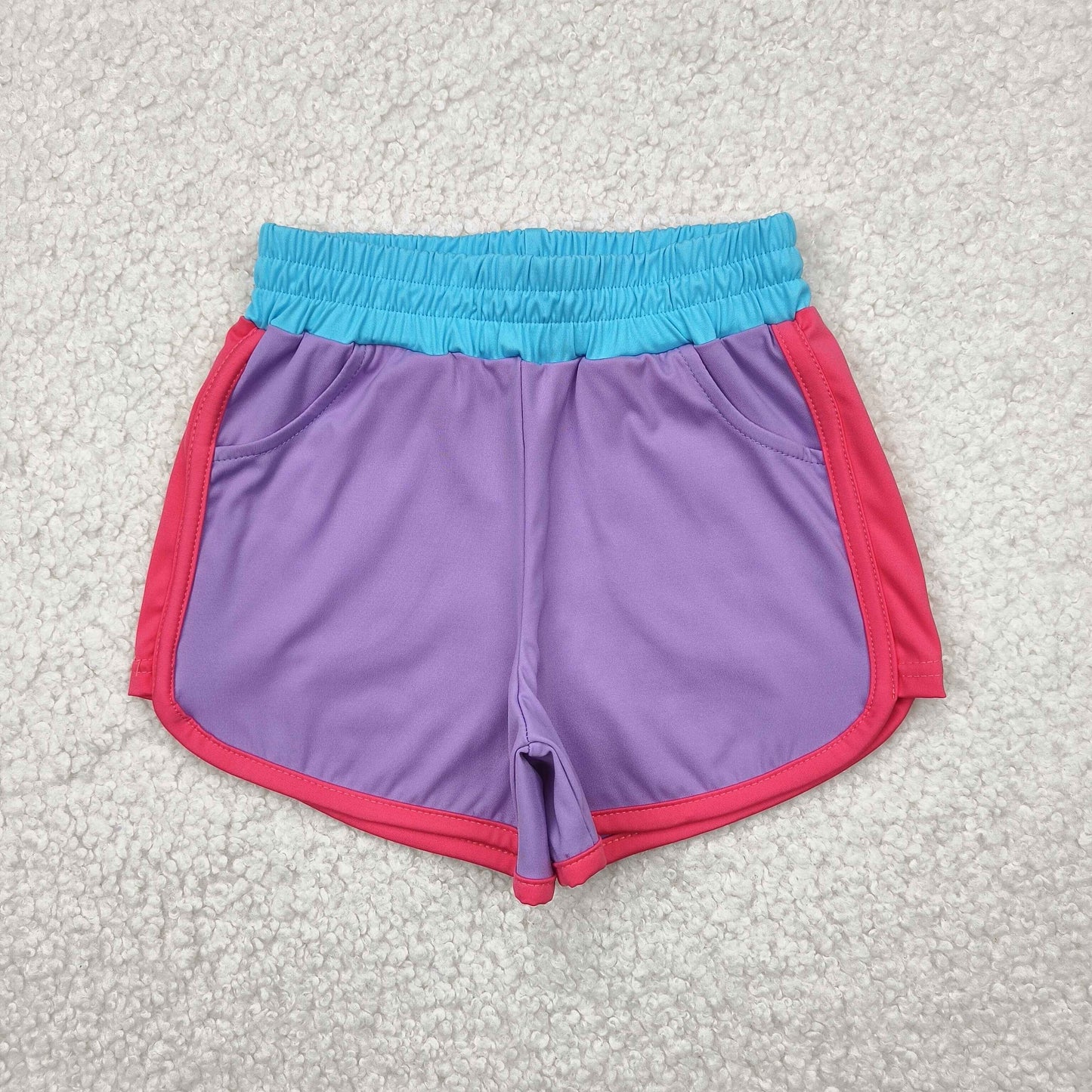SS0555 baby girls purple rose shorts yoga