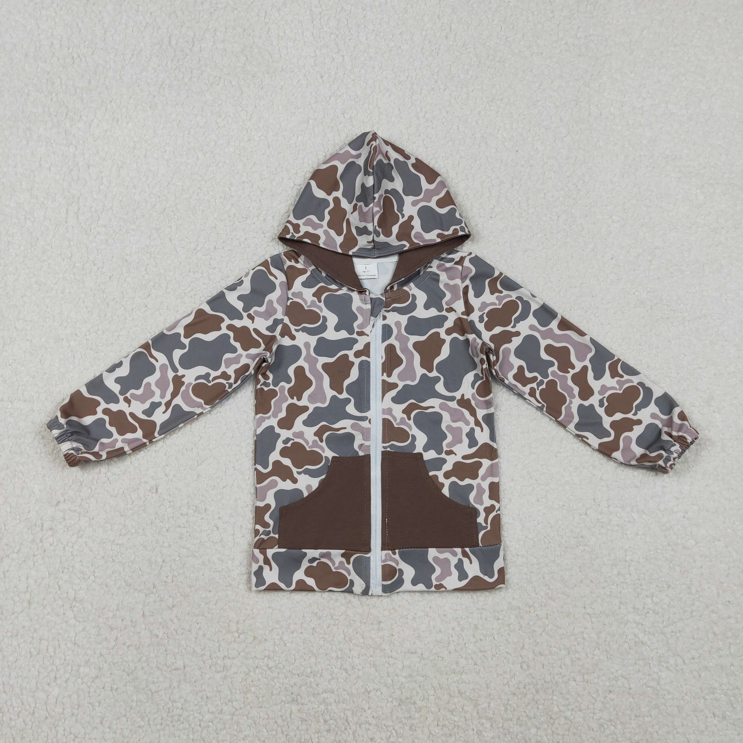 BT1376 baby boys brown camo coat top