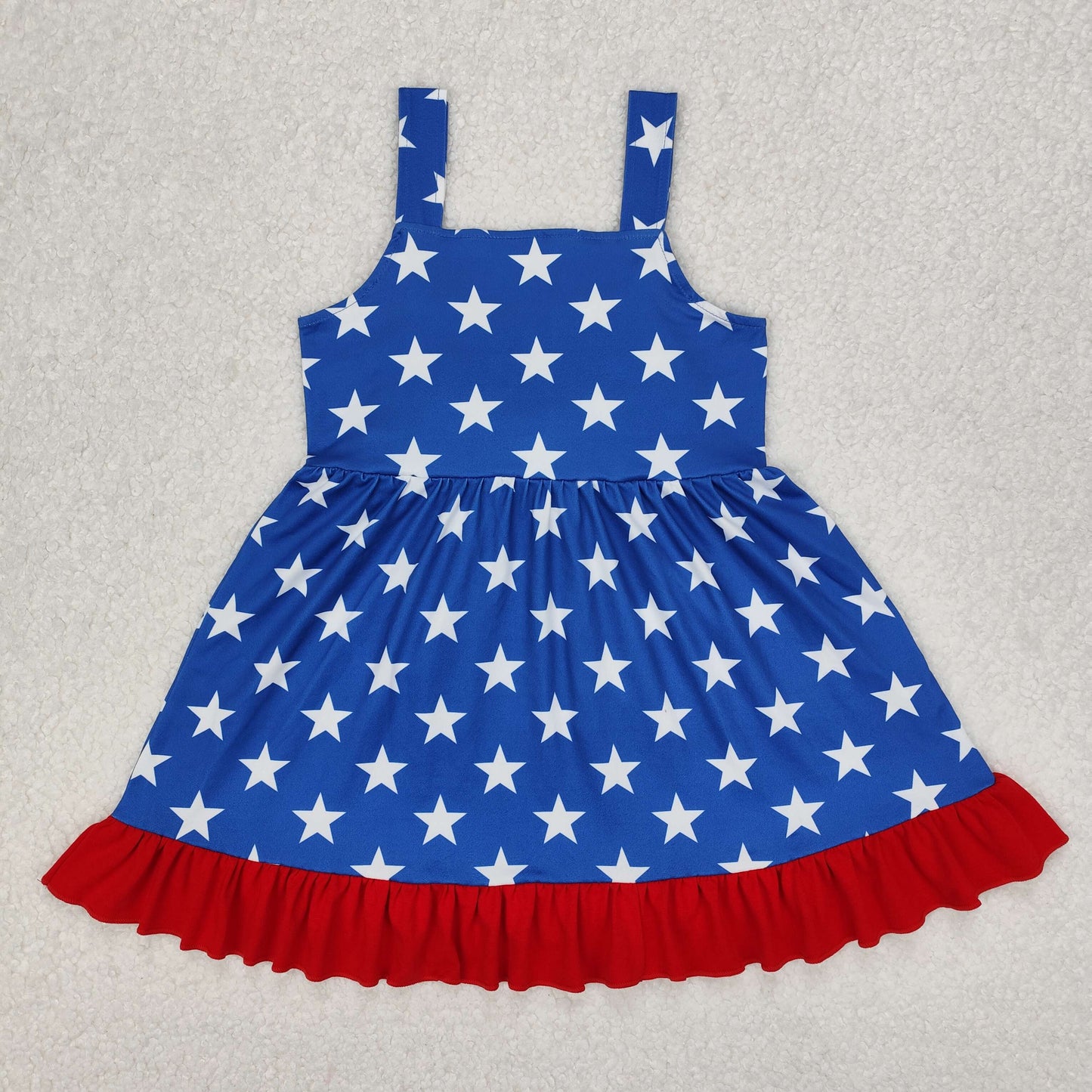 GSD1854 baby Girls July Fourth sleeveless star red bow Dress