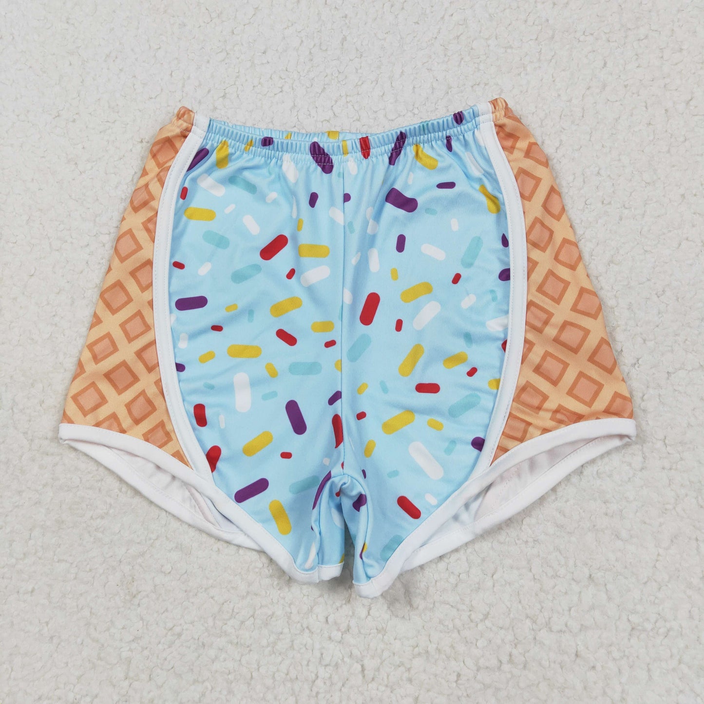 SS0571 baby girls blue orange ice cream shorts yoga