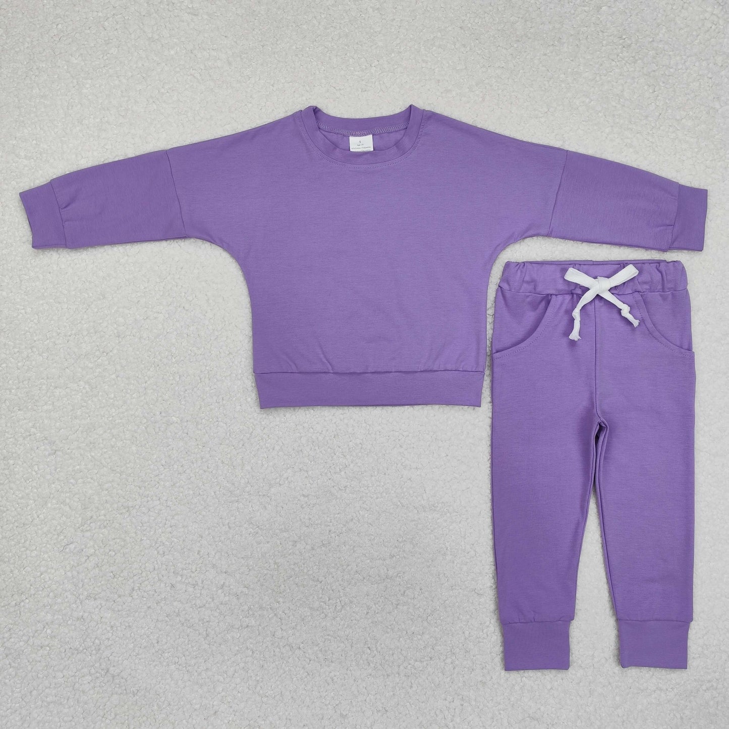 GLP2249 Girl clothes purple rose winter pajamas set
