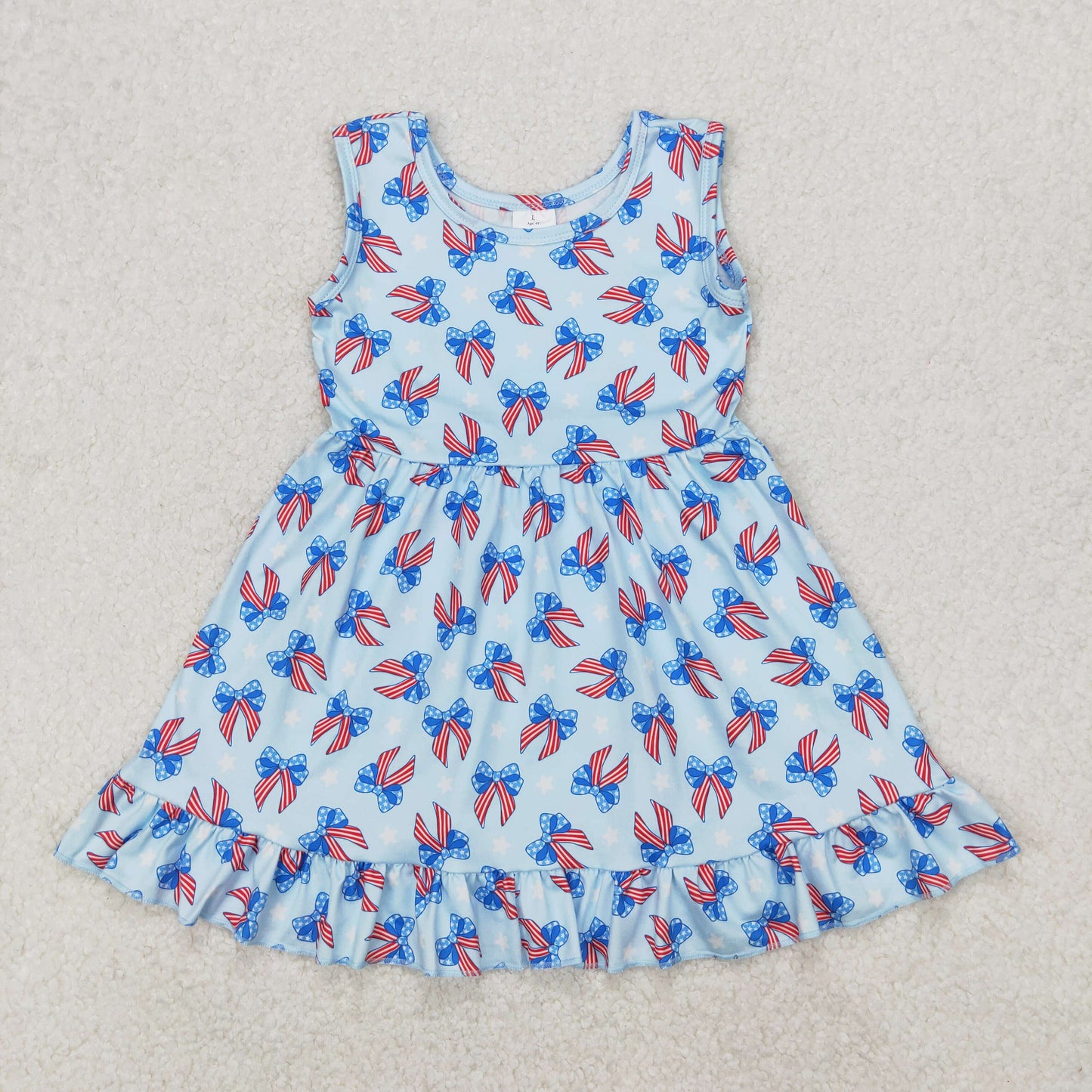 GSD1965 girls sleeveless July Fourth blue Dress