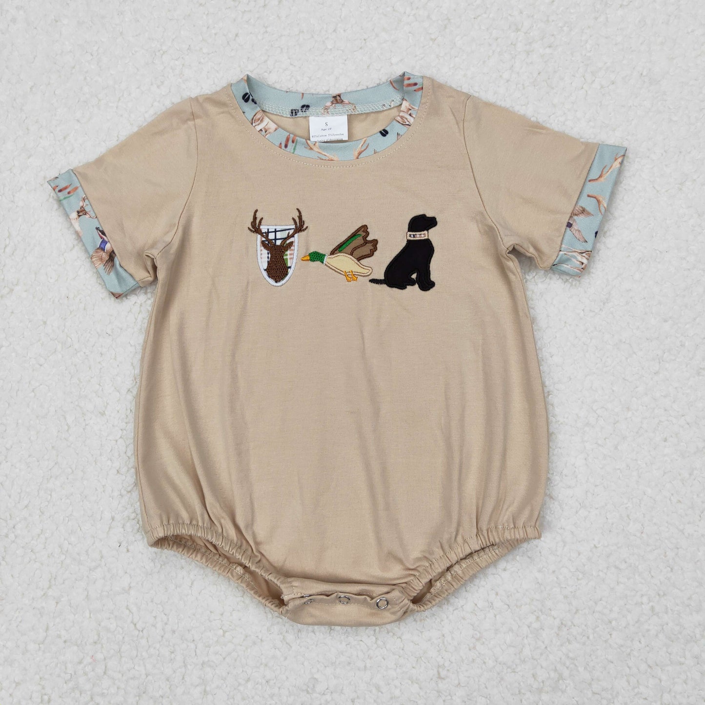 SR2338 Baby boys deer duck romper embroidery