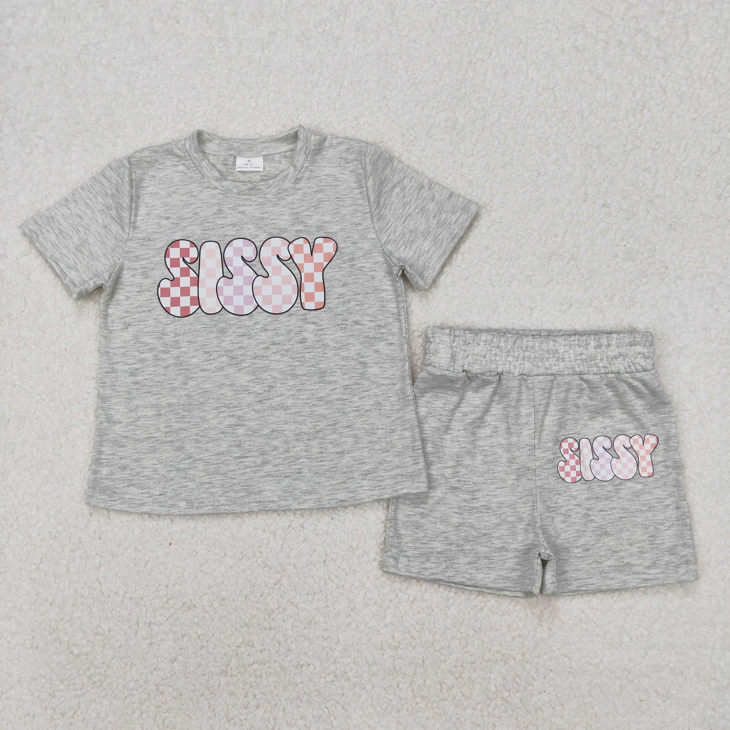 GSSO2135 baby girls SISSY short sleeve short outfits vinyl