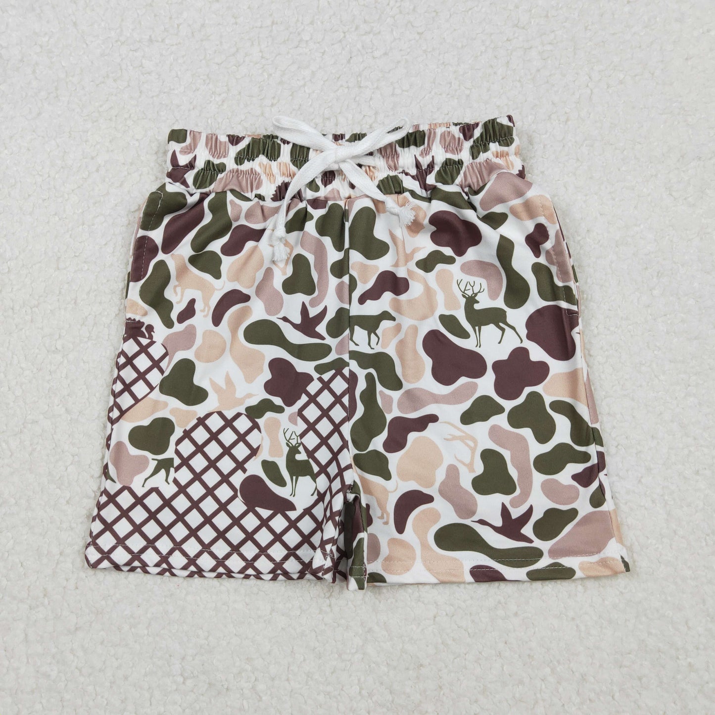 SS0652 baby boys duck deer camo shorts