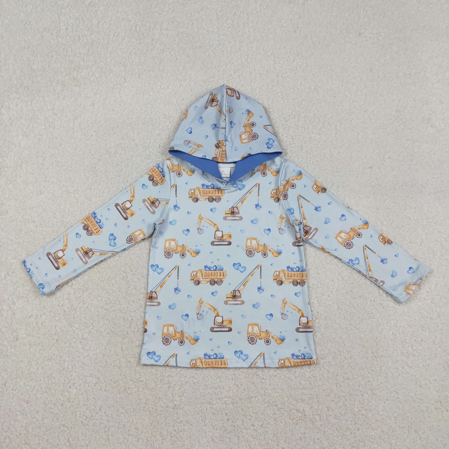 BT1509 baby boys dig long sleeve hooded top