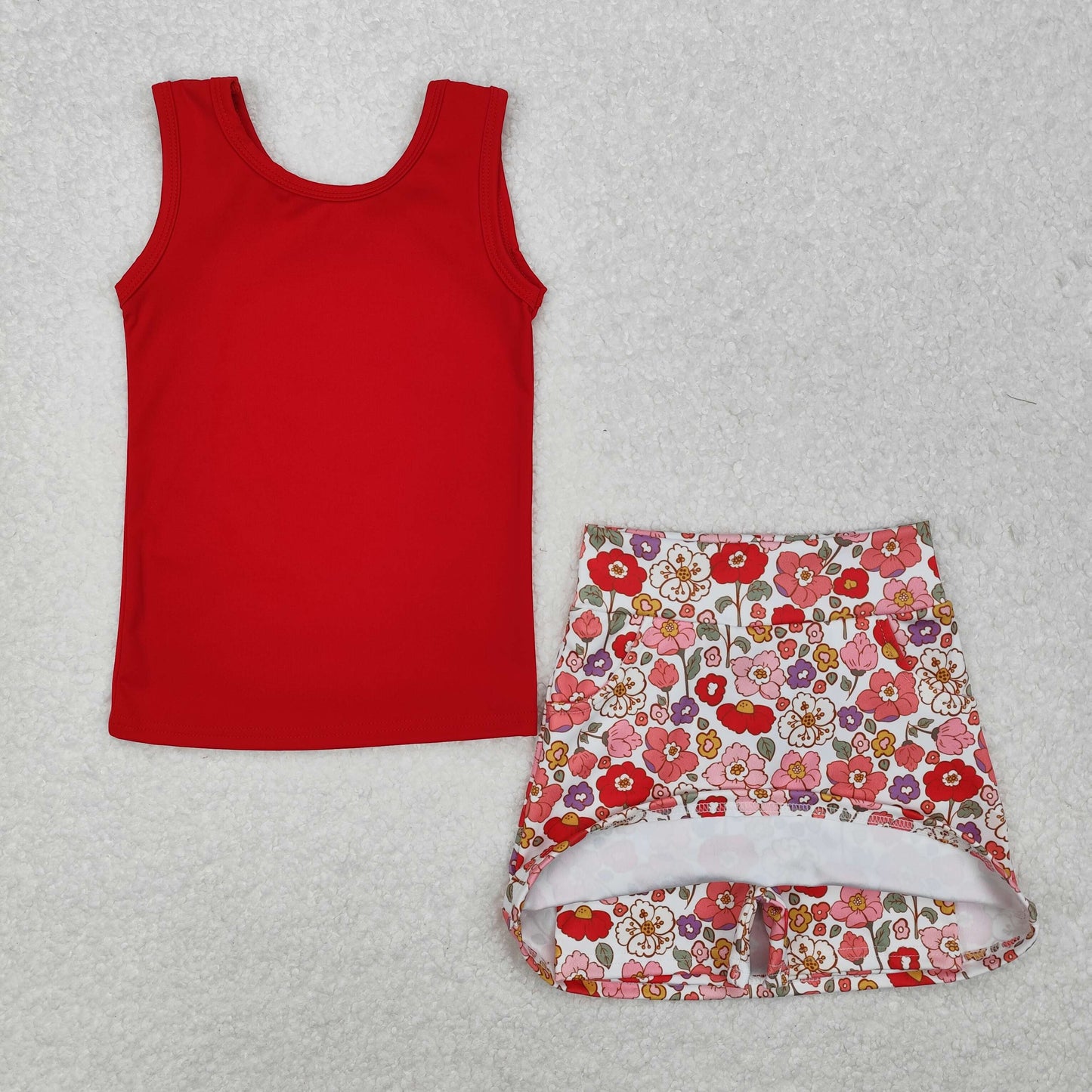 GSD1598 baby girls red vest yoya Skirt Outfits