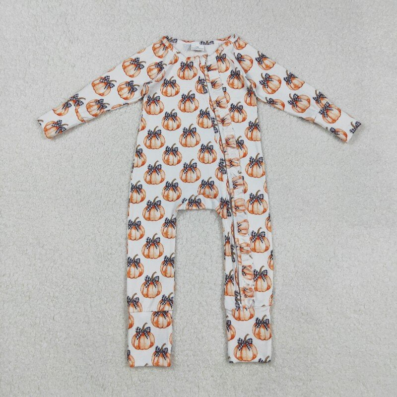Matching Baby girls Halloween pumpkin bow clothing