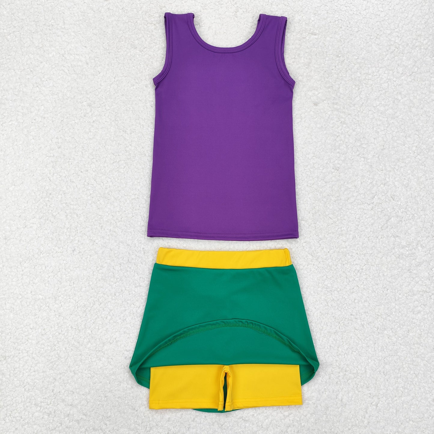 GSD1432 Girls purple green sport outfits