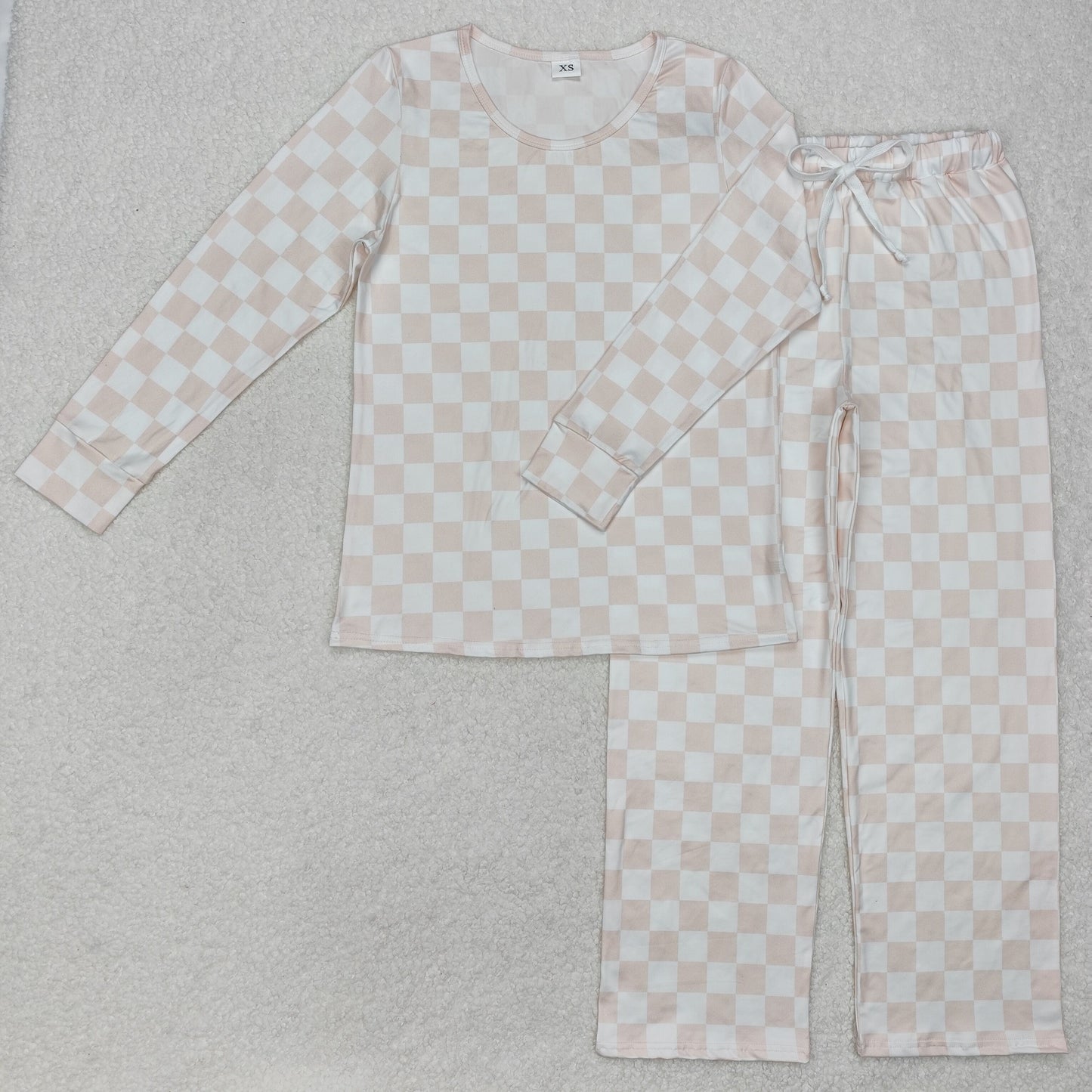GLP2291 Adult women orange checked Pajamas