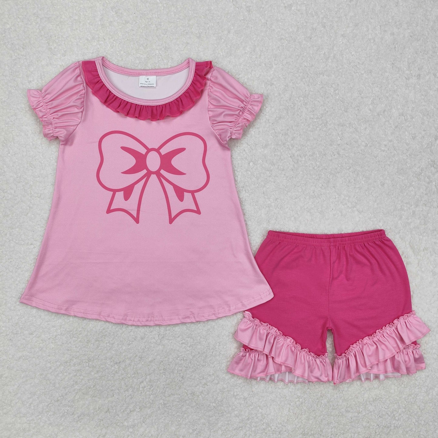 GSSO1531 pink bow rose shorts girl outfits