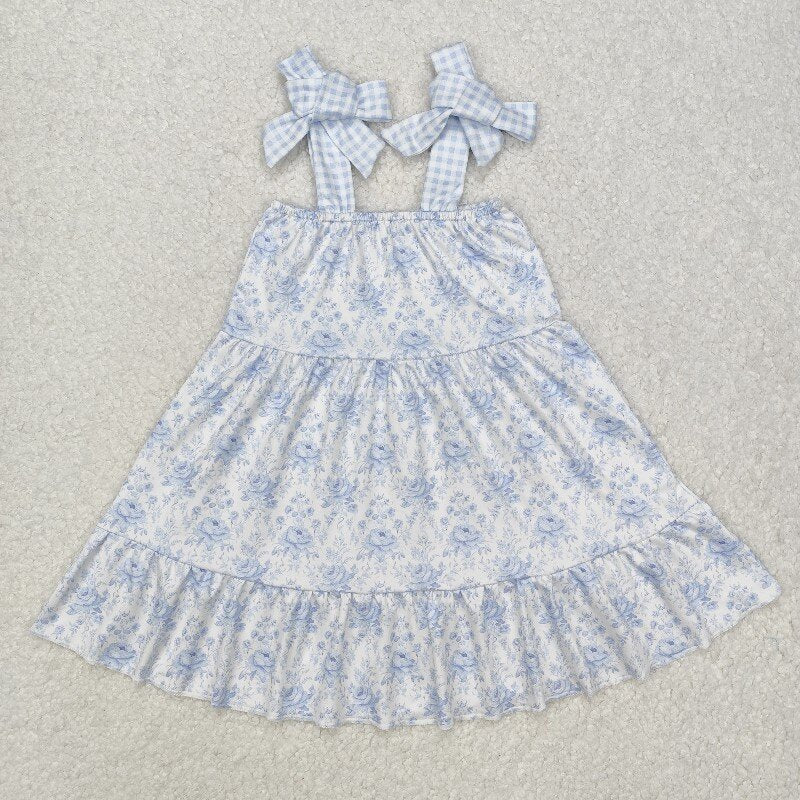 GSD1660 baby Girls blue floral Dress