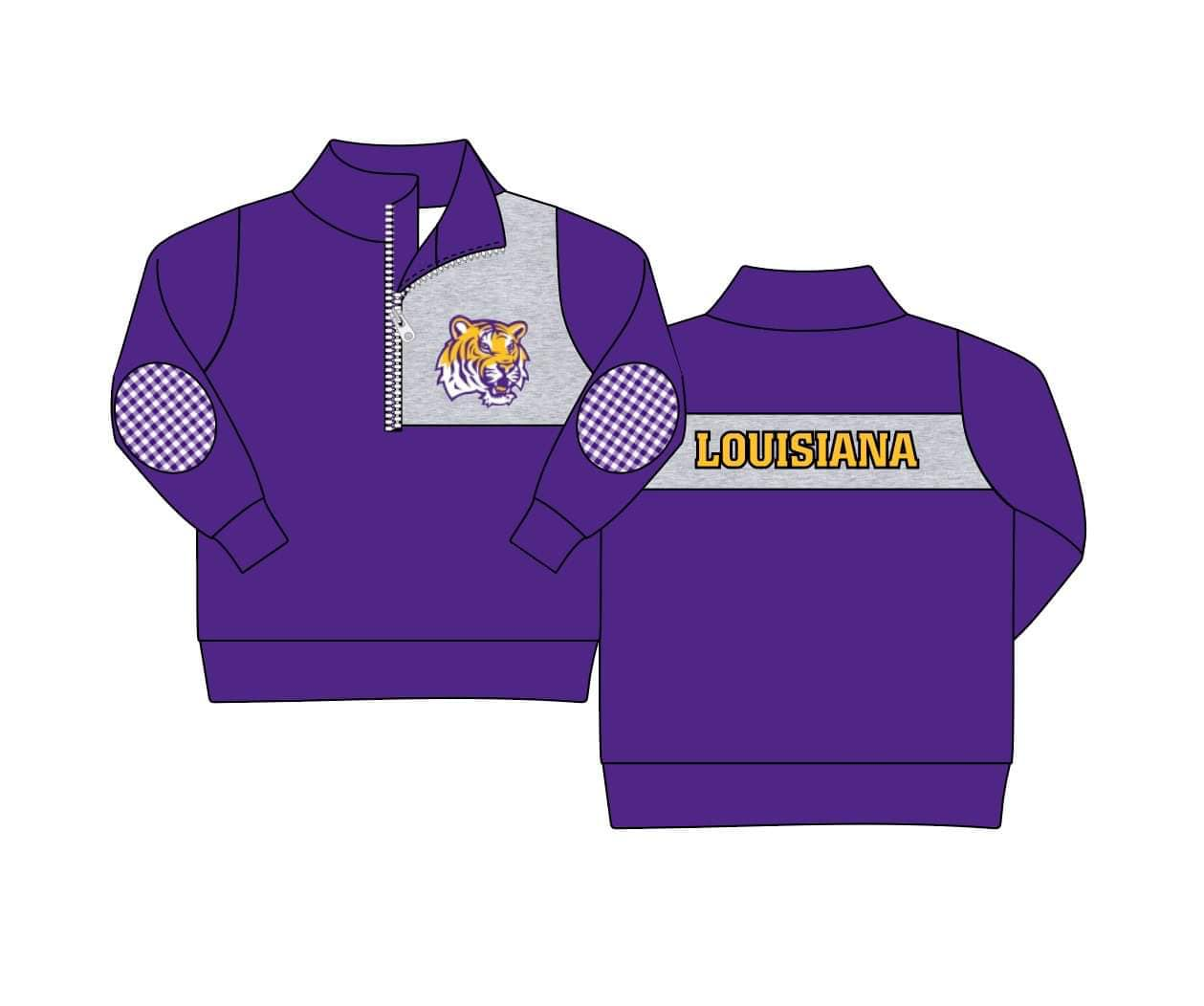 MOQ 3 Custom design Boys LOUISIANA Pullover