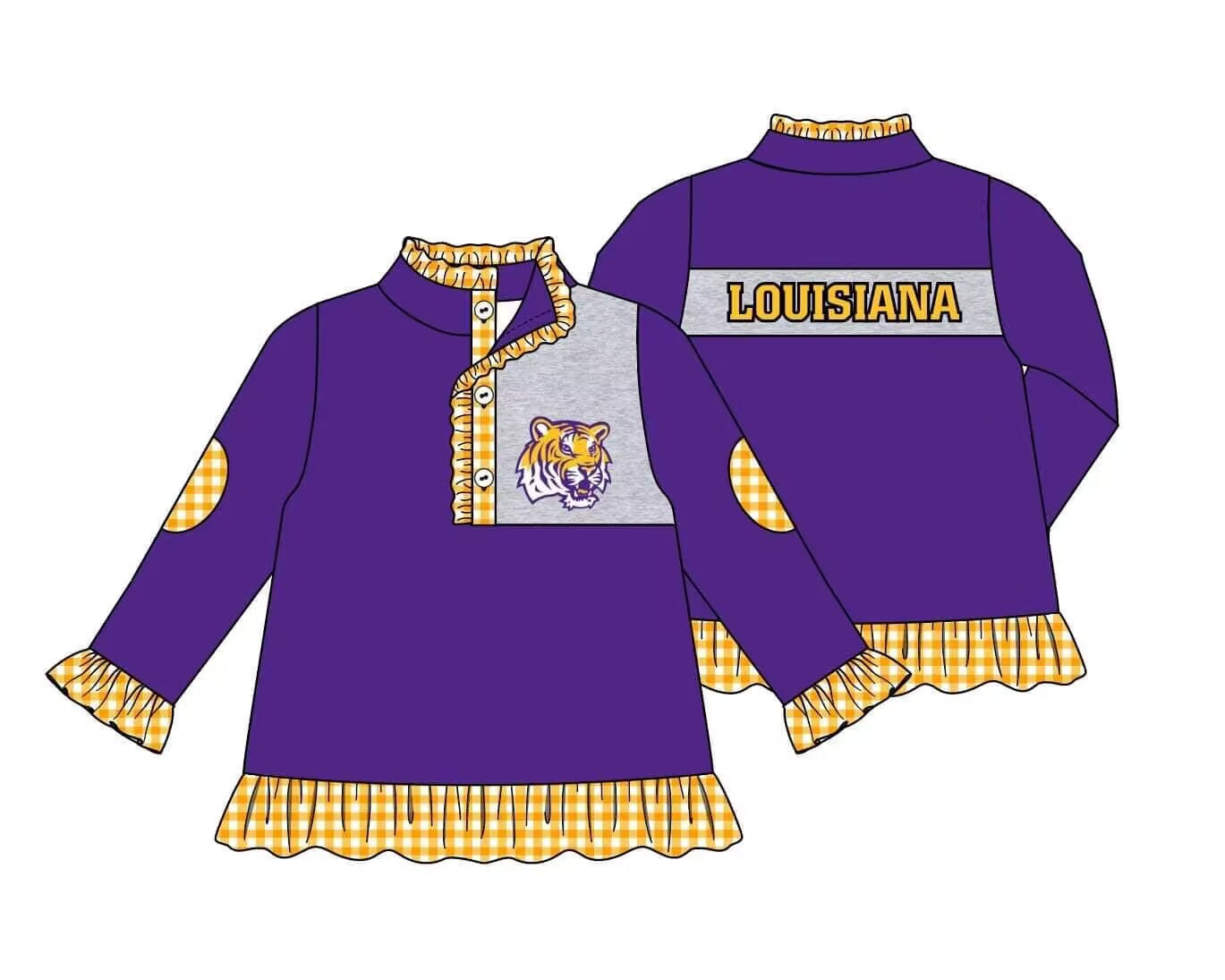 MOQ 3 Custom design Girls LOUISANA Pullover