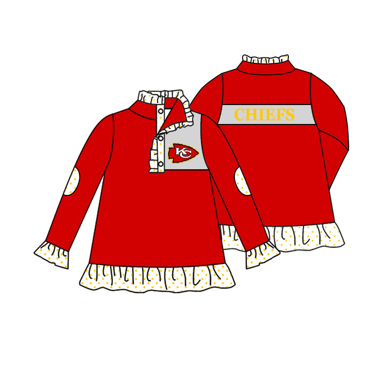 MOQ 3 Custom design Girls team CHIEFS Pullover