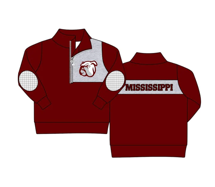 MOQ 3 Custom design Boys team MISSISSIPPI Pullover