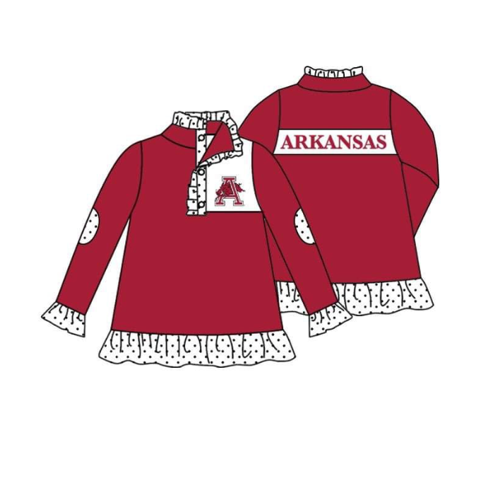 MOQ 3 Custom design Girls team ARKANSAS Pullover