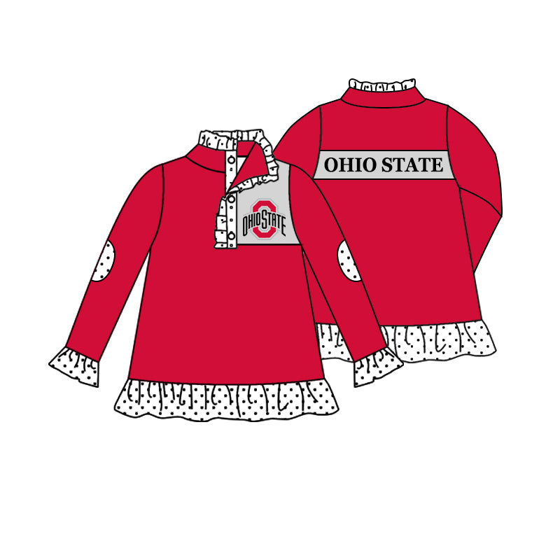 MOQ 3 Custom design Girls team OHIO State Pullover