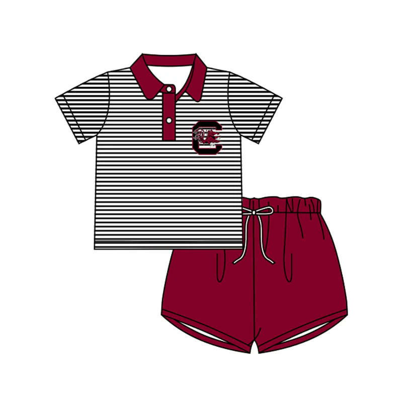 MOQ 3 Custom design baby Boys team gamecocks Outfits