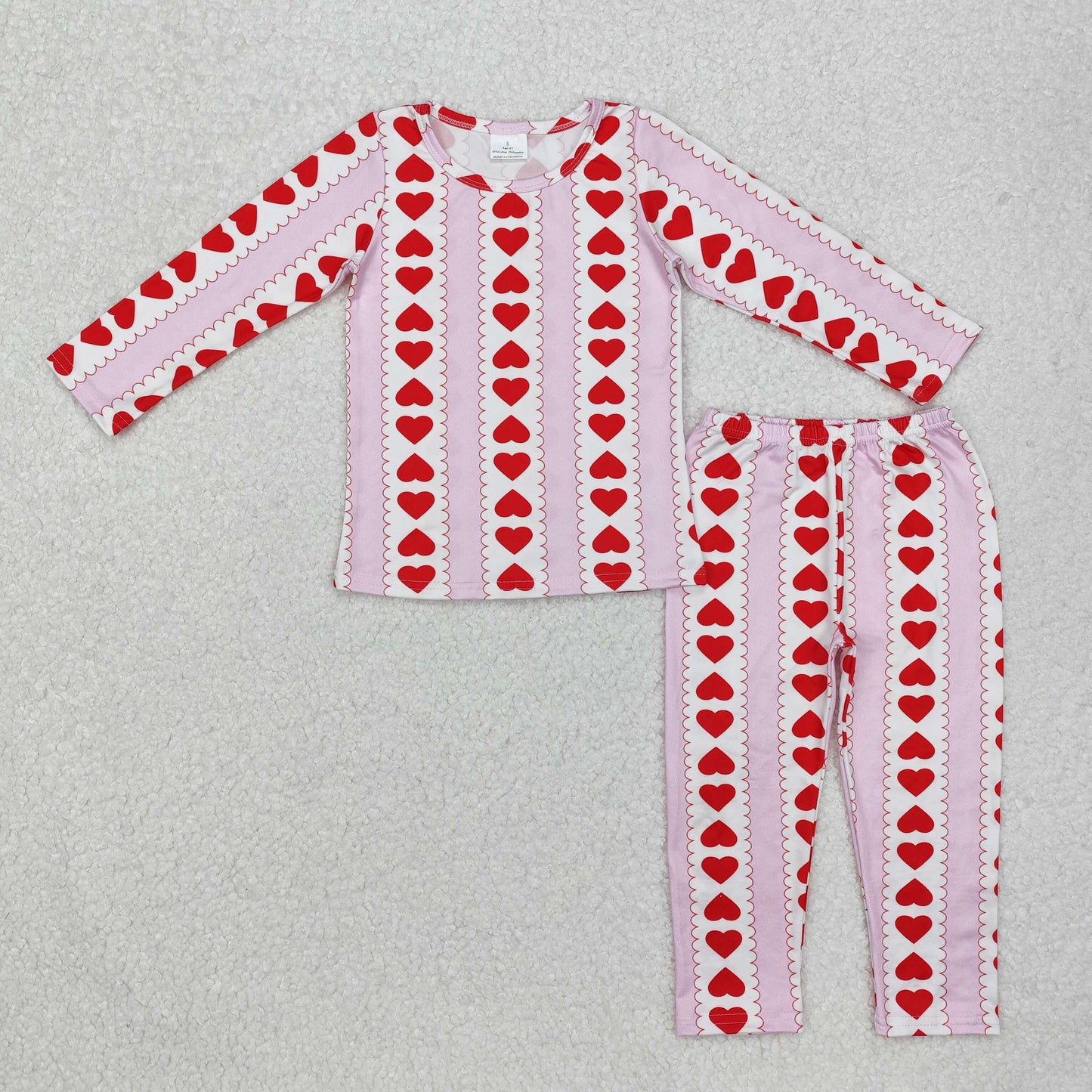 GLP2191 Girls Valentine heart pajamas
