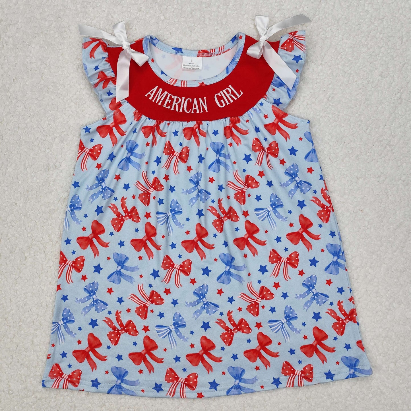 GSD1827 baby Girls July Fourth AMERICAN GIRL Dress embroidery