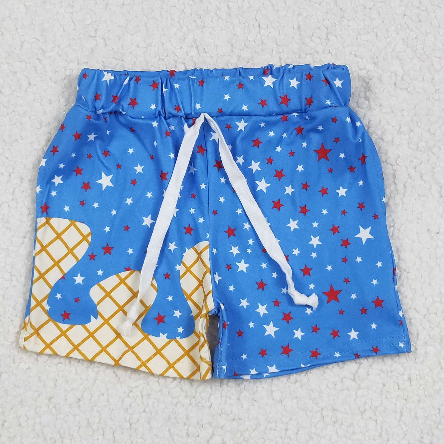 SS0611 boys Waffle star blue shorts
