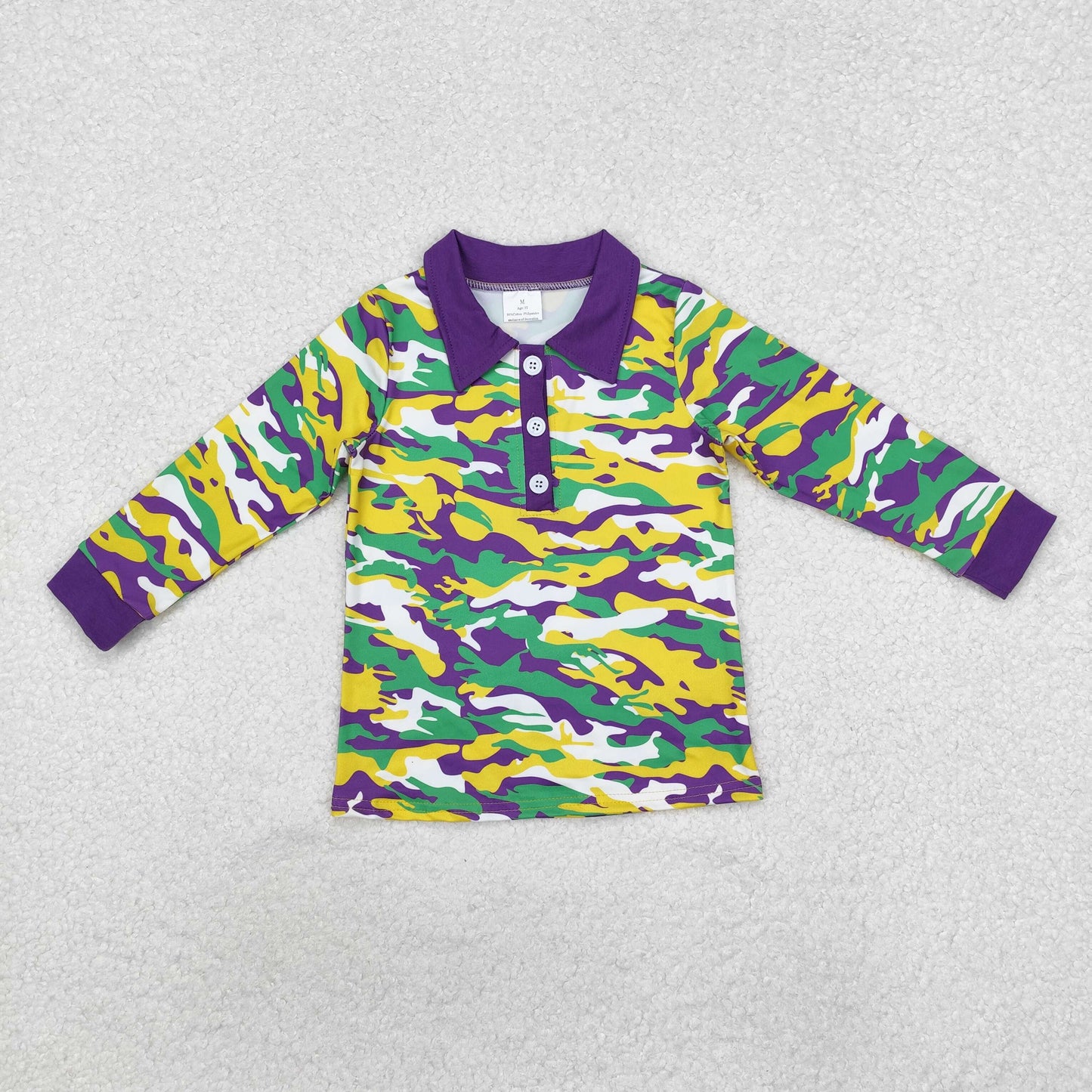 BT1029 baby boys long sleeve Mardi Gras top