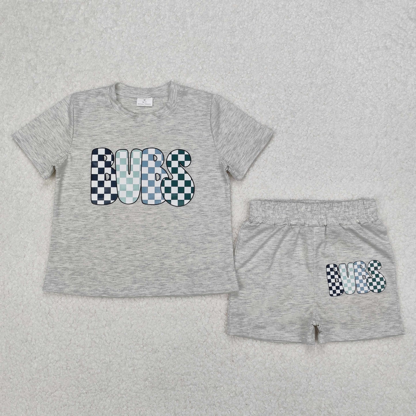 BSSO1304 Boys BUBS gray shorts outfits vinyl