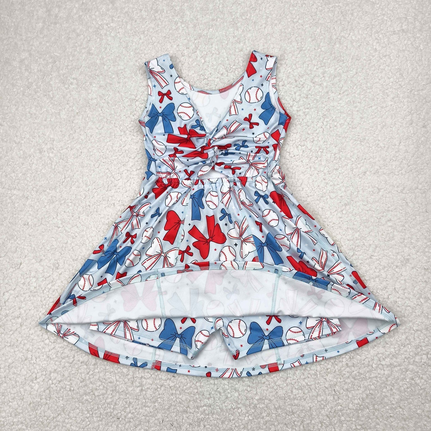 GSD2150 girls July Fourth bow Dress yoga