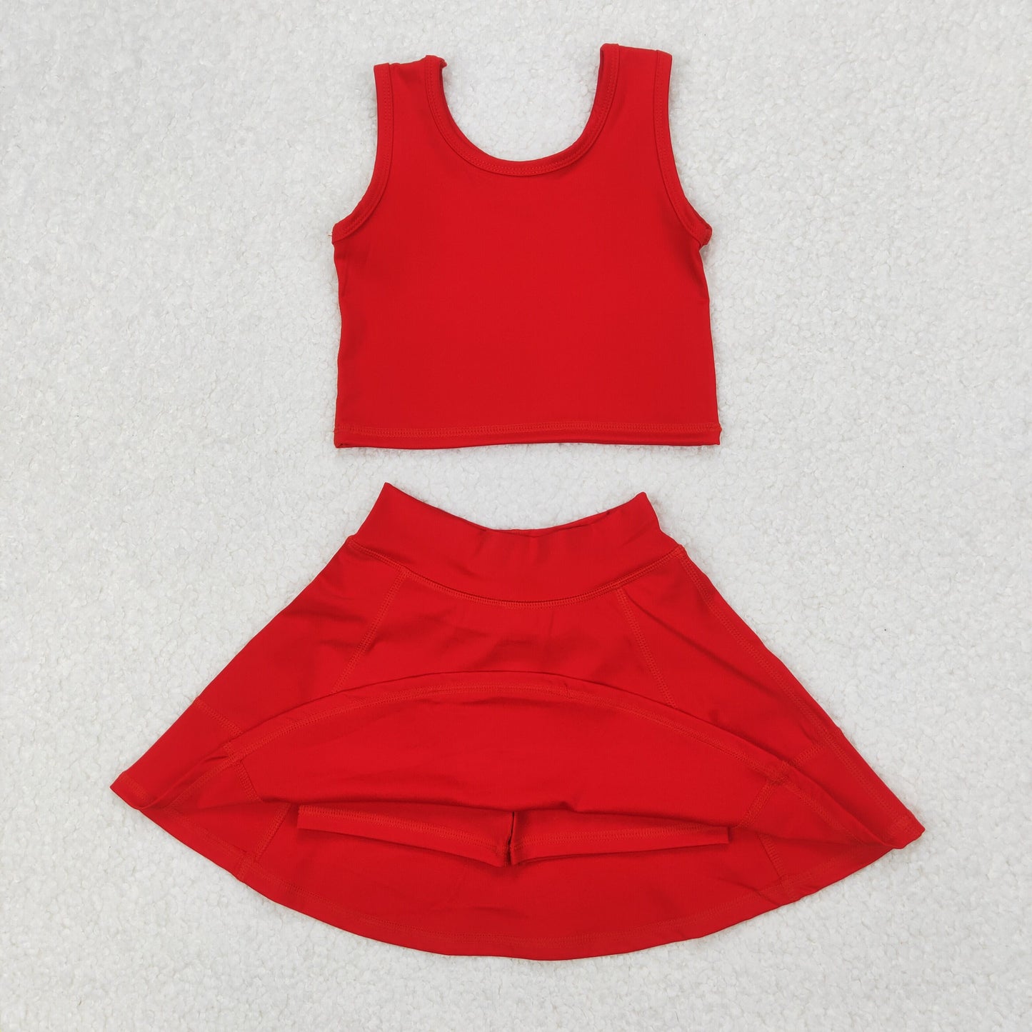 GSD1979 baby girls red sleeveless dress outfits Yoga