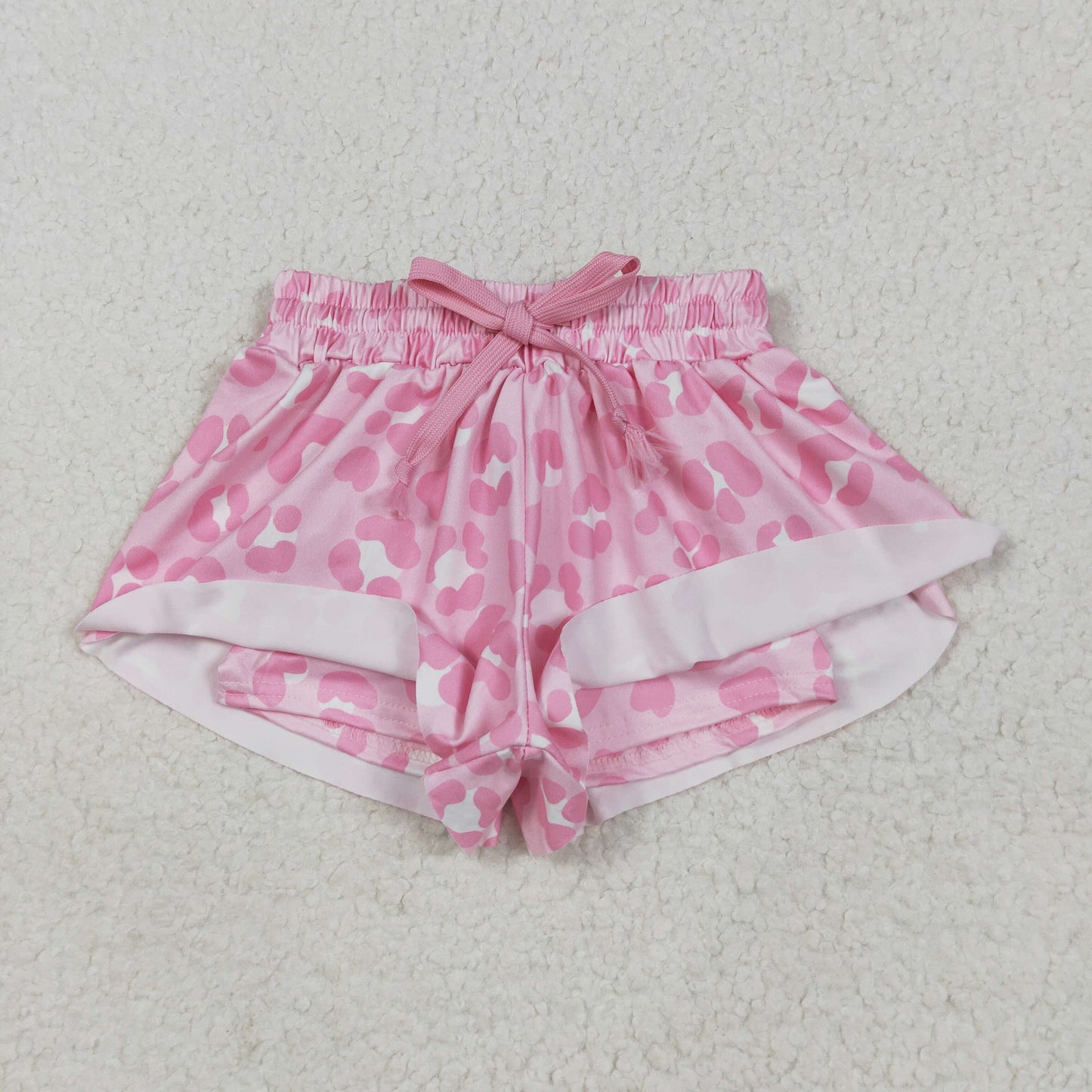 SS0587 girls pink leopard shorts