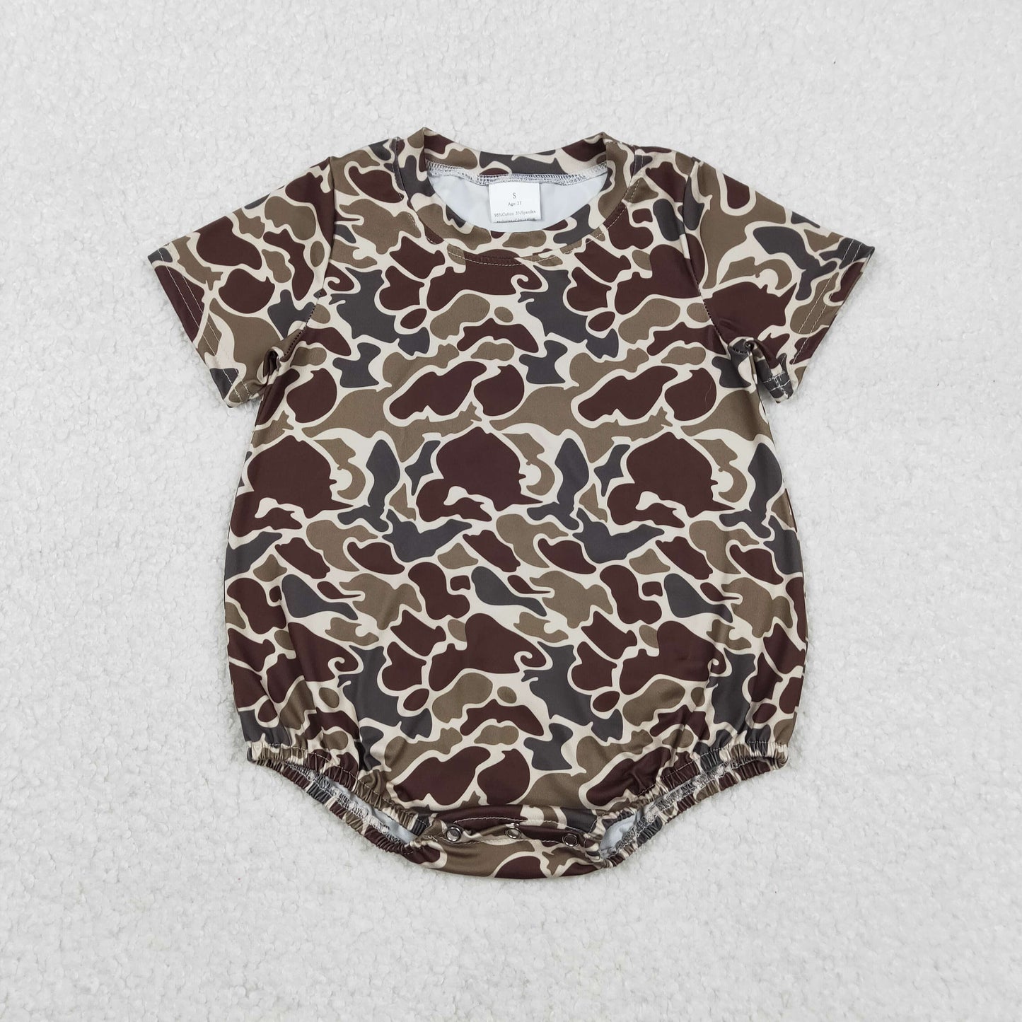SR3453 baby boys camo short sleeve romper